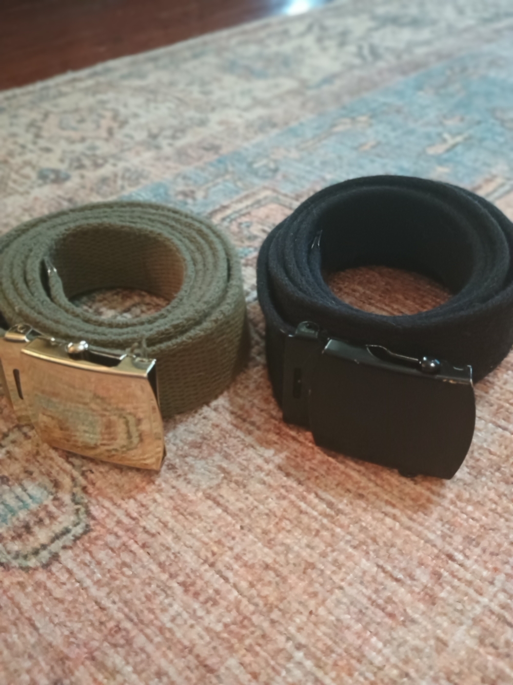 Classic Military Web Belt - Olive Green & Black